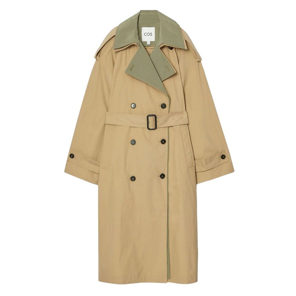 Layered Double-Breasted Trench Coat