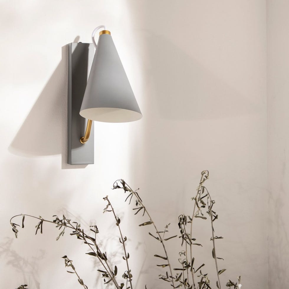 Aplique de pared en metal gris