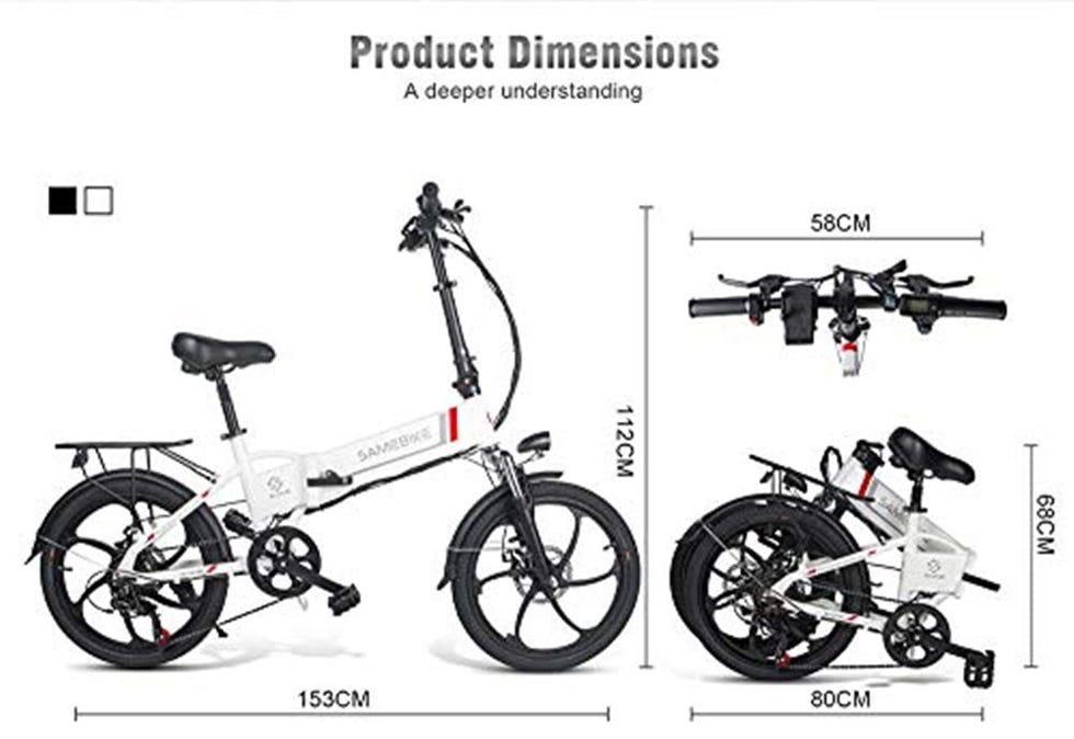 SAMEBIKE Bicicletta Elettrica per Adulti 20'',Pieghevole Bici Elettrica con Pedalata Assistita,City E-bike Unisex Adulto Batteria Rimovibile 48V10.4AH,Bici Elettriche Uomo/Donna