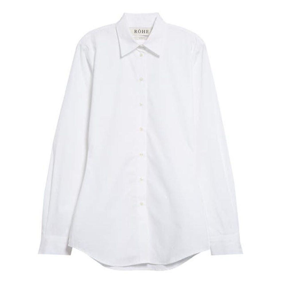 Cotton Poplin Button-Up Shirt