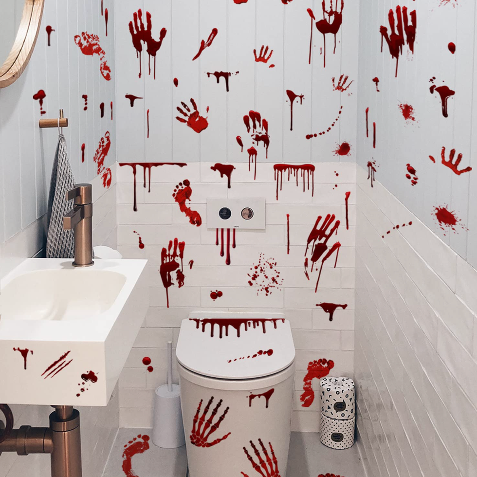 Halloween Bloody Hand and Footprint Window Stickers Halloween Bloody Hand and Footprint Window Stickers