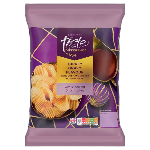 Taste the Difference Turkey Gravy Ridge Cut Hand Cooked Crisps 150g