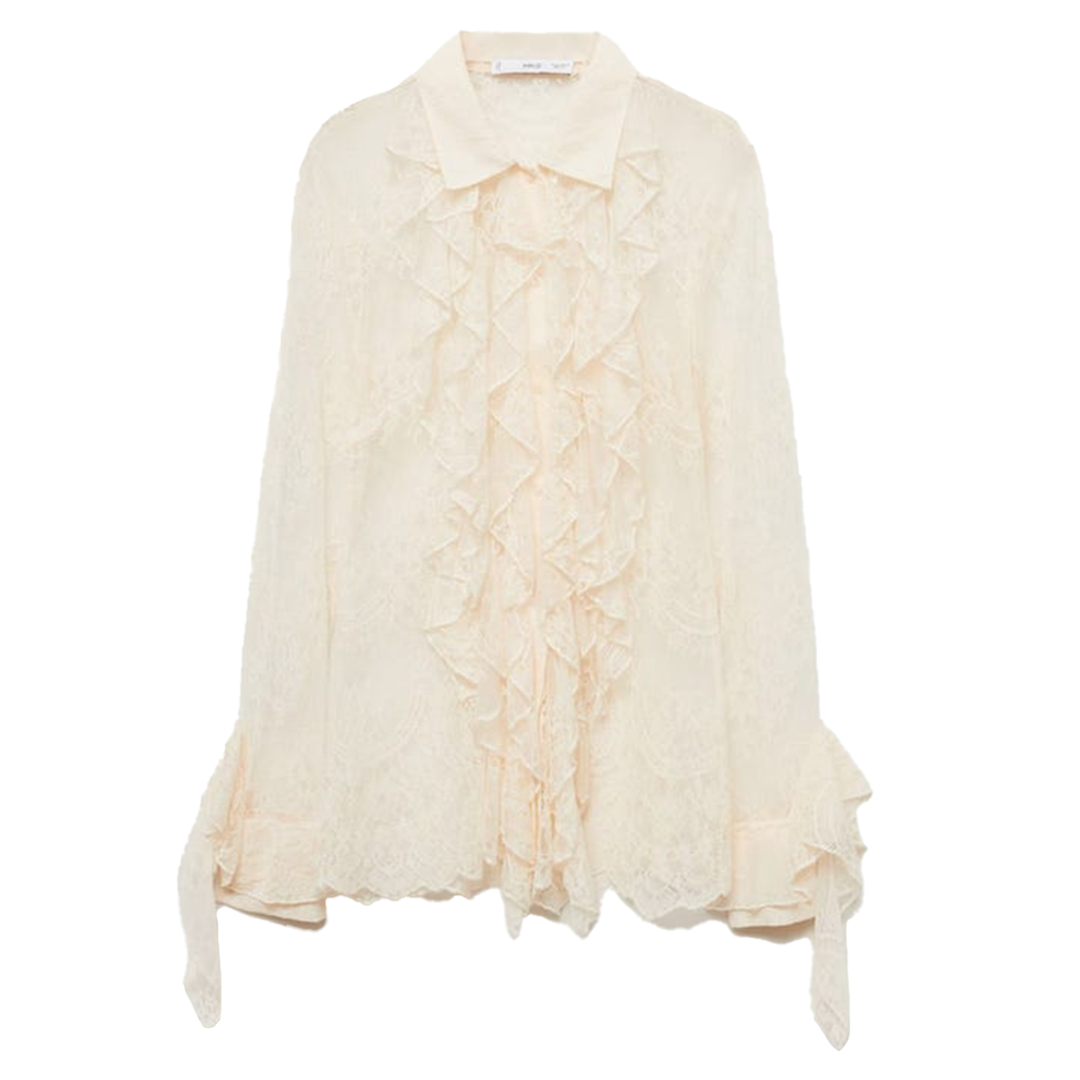 Ruffled Guipure Shirt