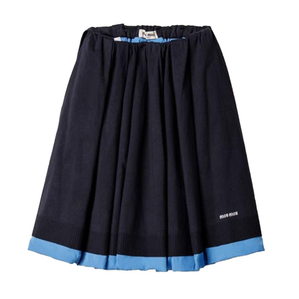 Knit and Poplin Skirt