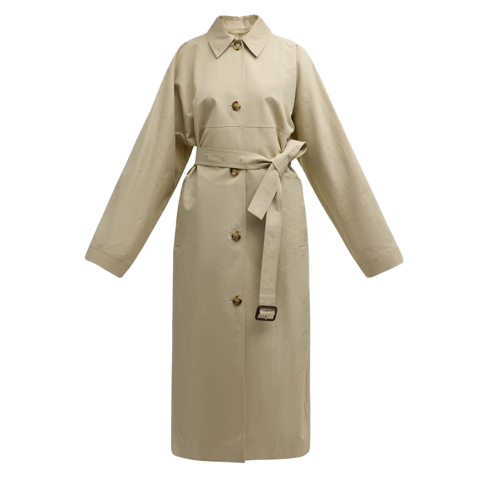 Tumbled Cotton Silk Trench Coat