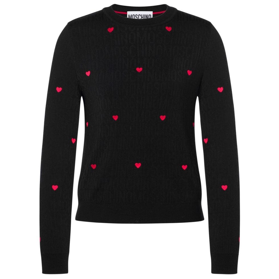 Heart-Embroidered Intarsia-Knit Jumper