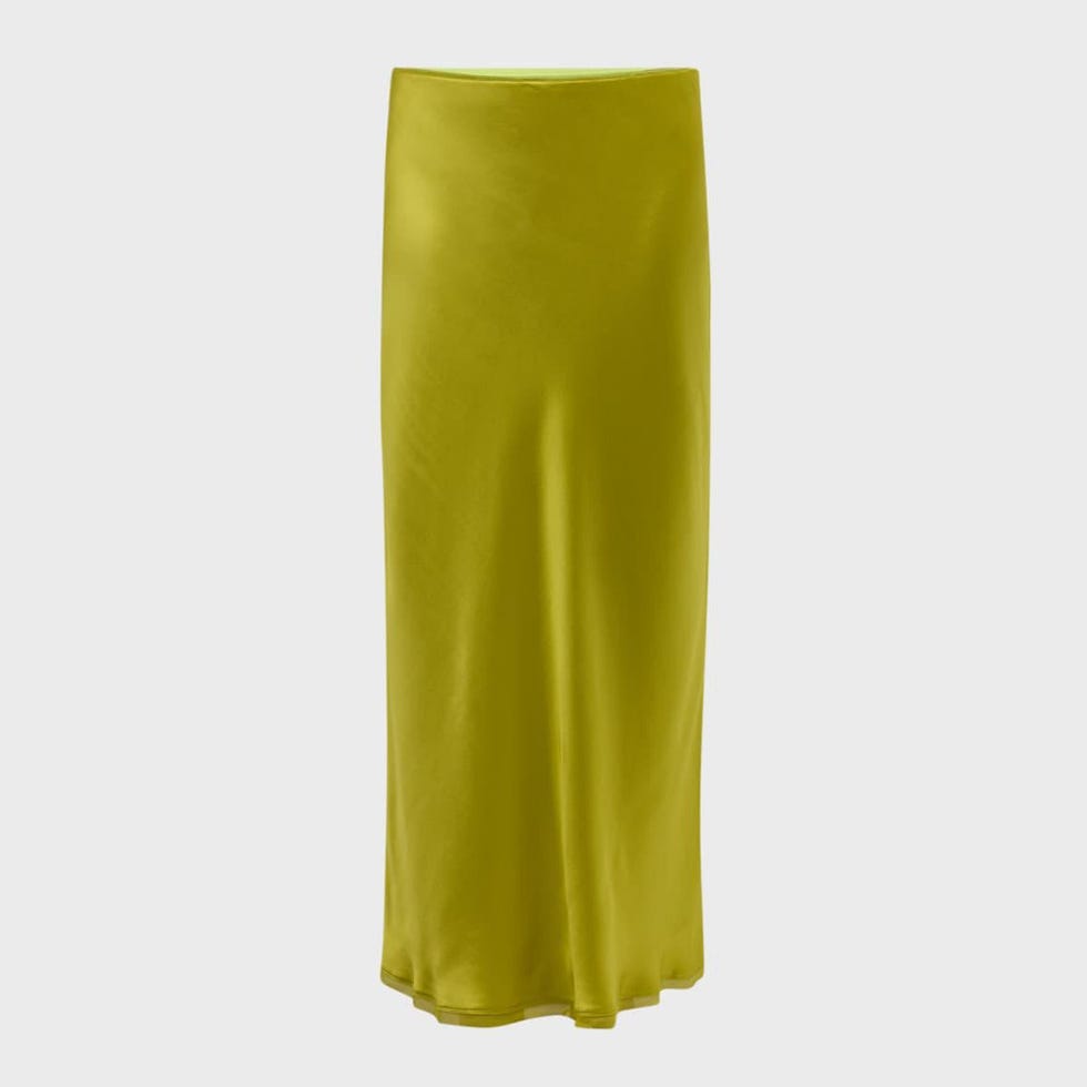 Bias-Cut Silk Midi Skirt