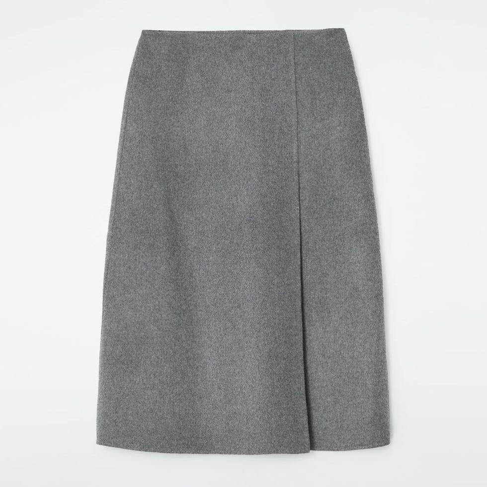 Double-Faced Wool Midi Skirt