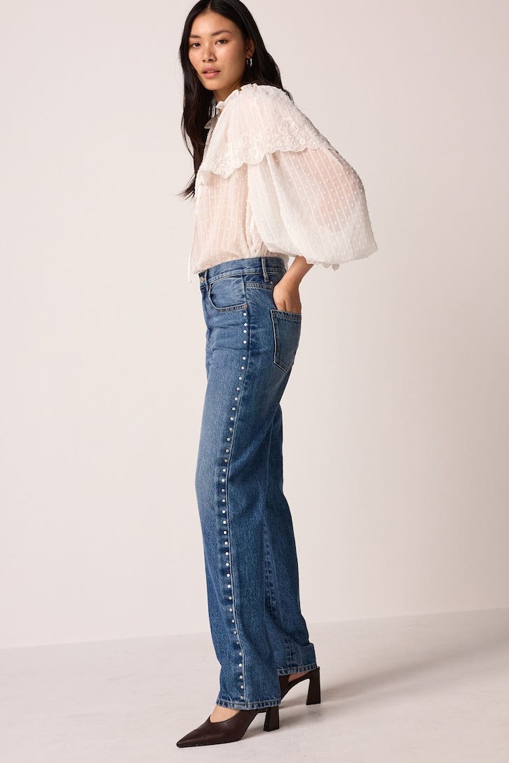 100% Cotton Rigid Straight Leg Jeans