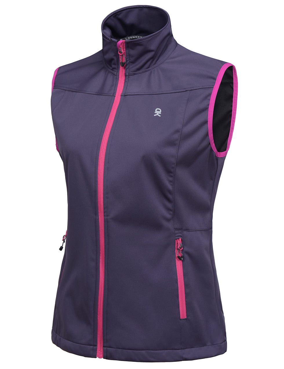 Little Donkey Andy Smanicato leggero da donna, in tessuto softshell, antivento, senza maniche, per corsa, escursionismo, viaggi, colore viola, XL