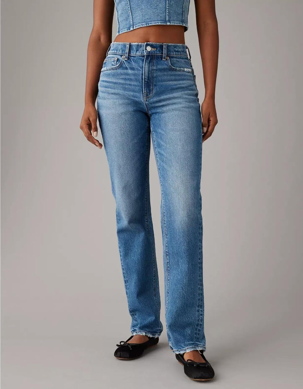 Stretch Super High-Waisted Straight Jean