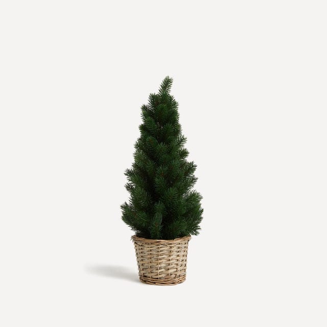Arbol de Navidad con base de ratán natural