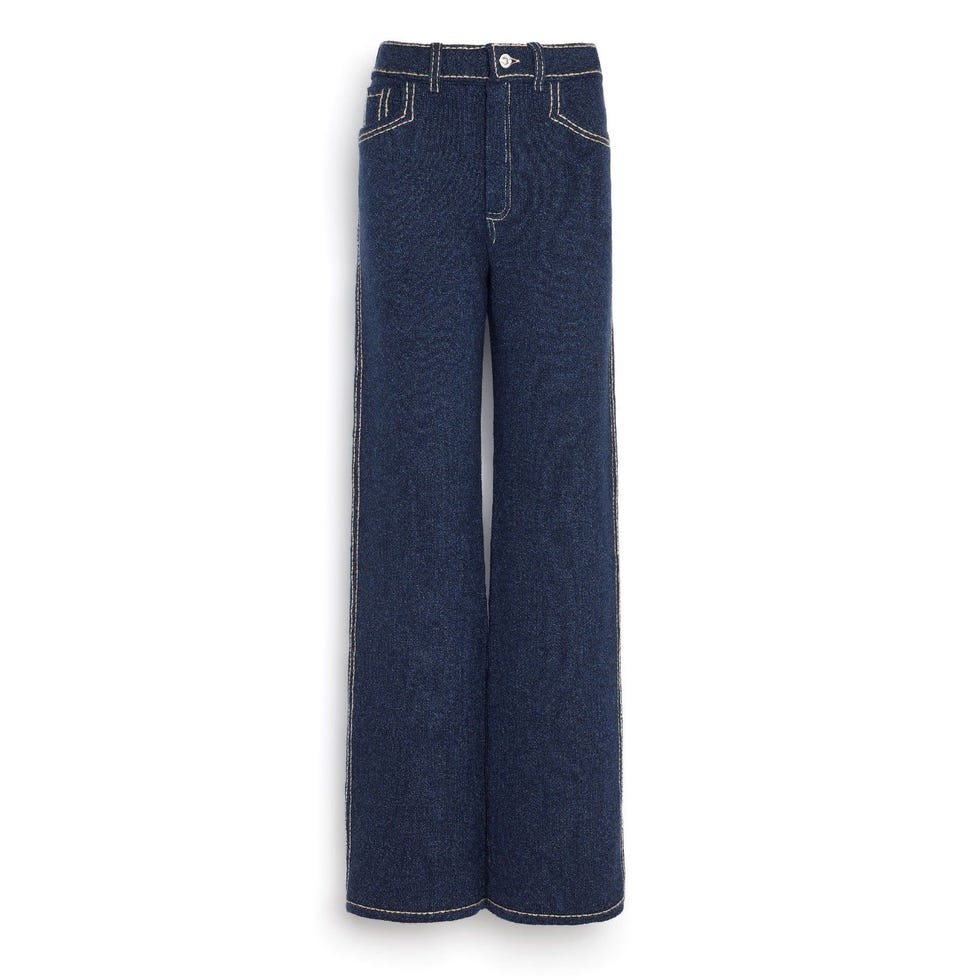 Denim Cashmere And Cotton Trousers