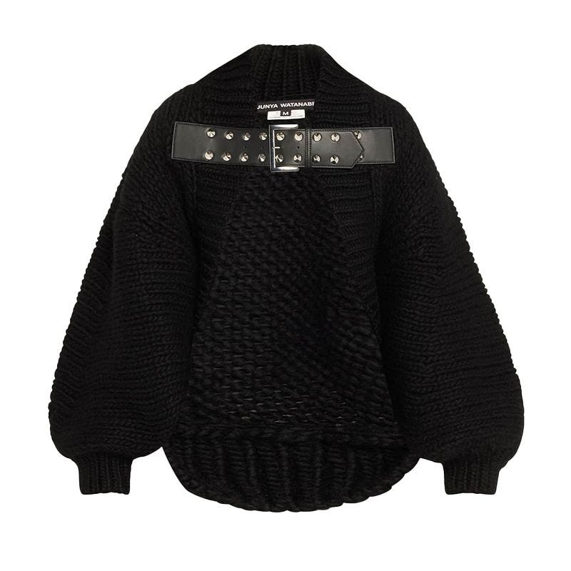 Studded Buckle Wool Cropped Cardigan