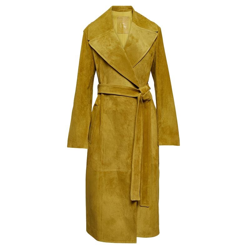 Suede Wrap Coat