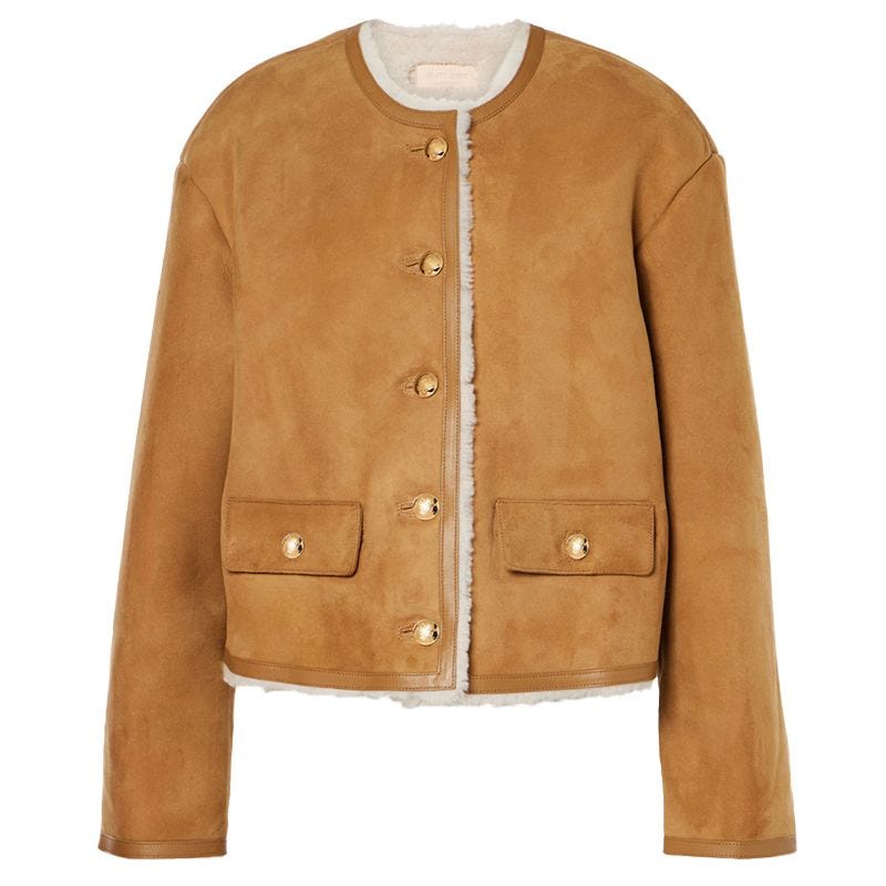 Zanie Shearling-Lined Suede Jacket