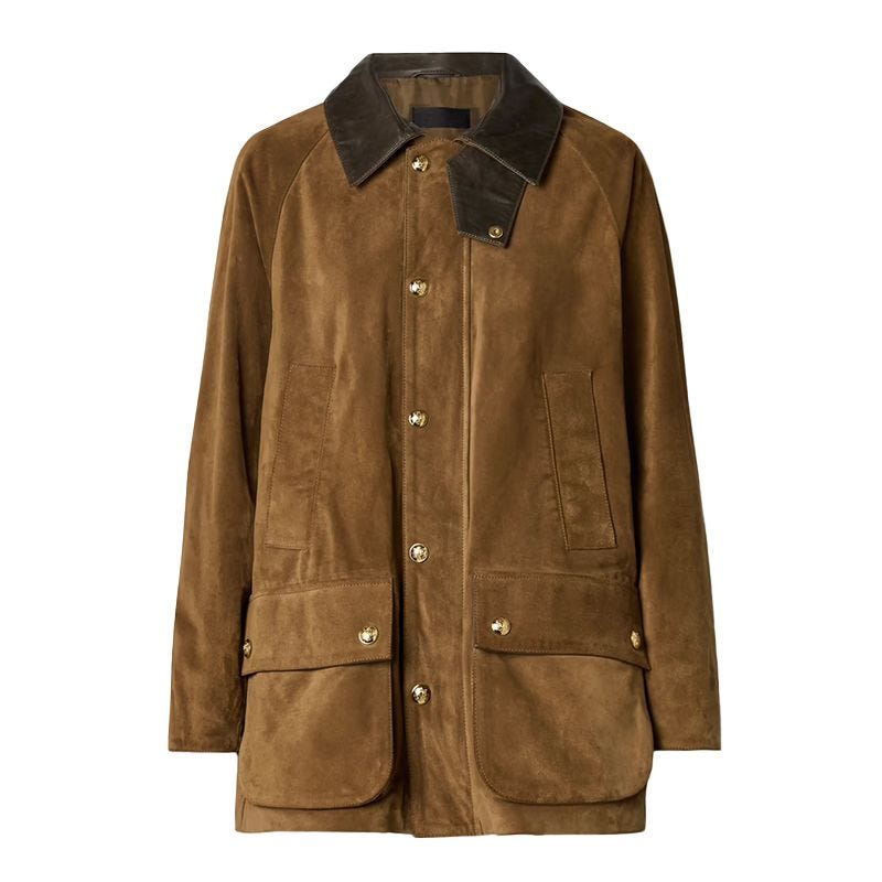 Kedem Leather-Trimmed Suede Jacket