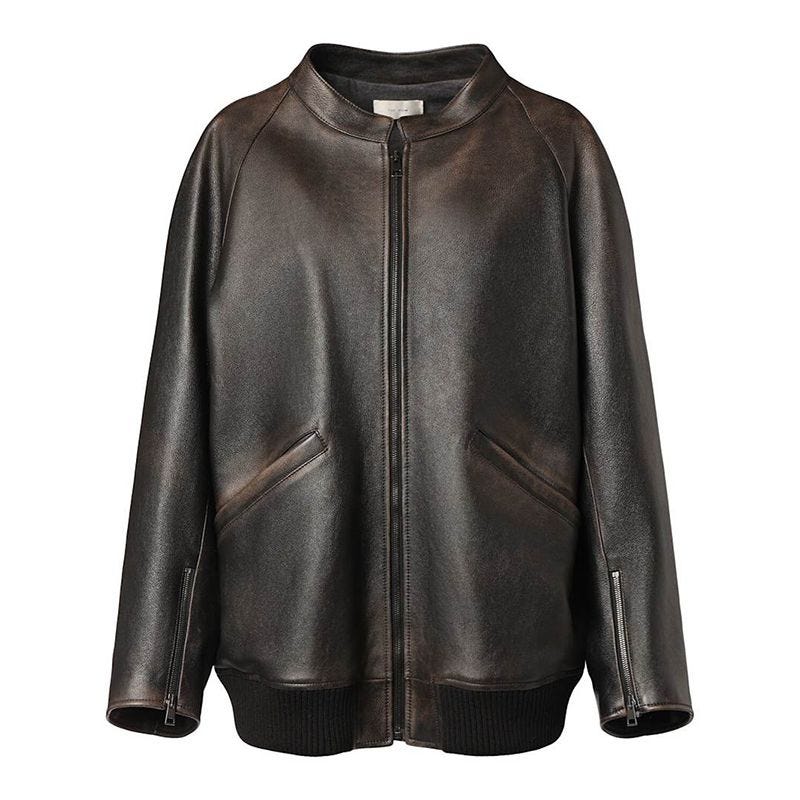 Kengia Leather Bomber Jacket