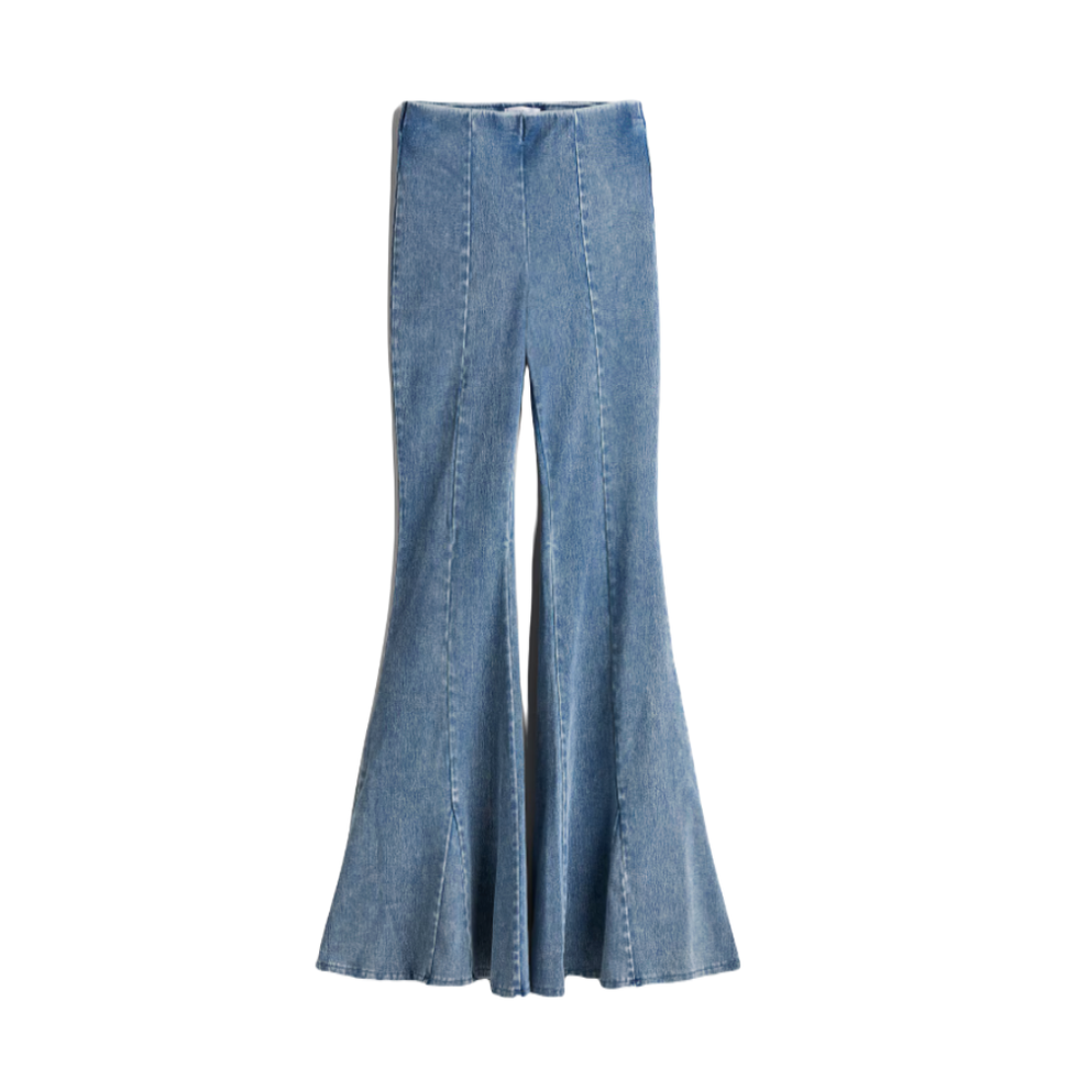 Flared non-denim jeans