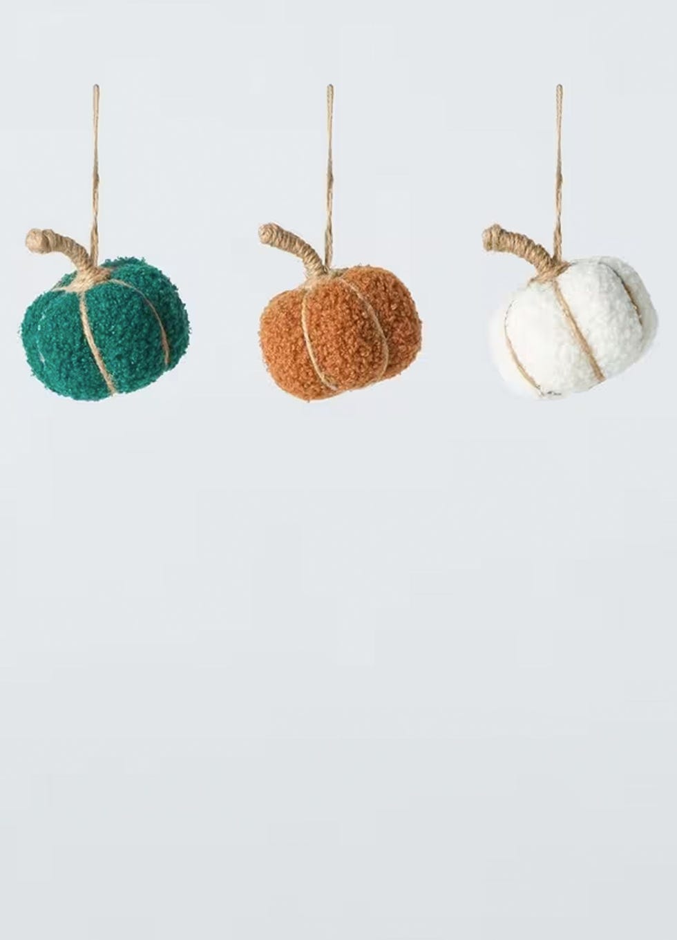 Boucle Pumpkin Hanging Decoration, Set of 3