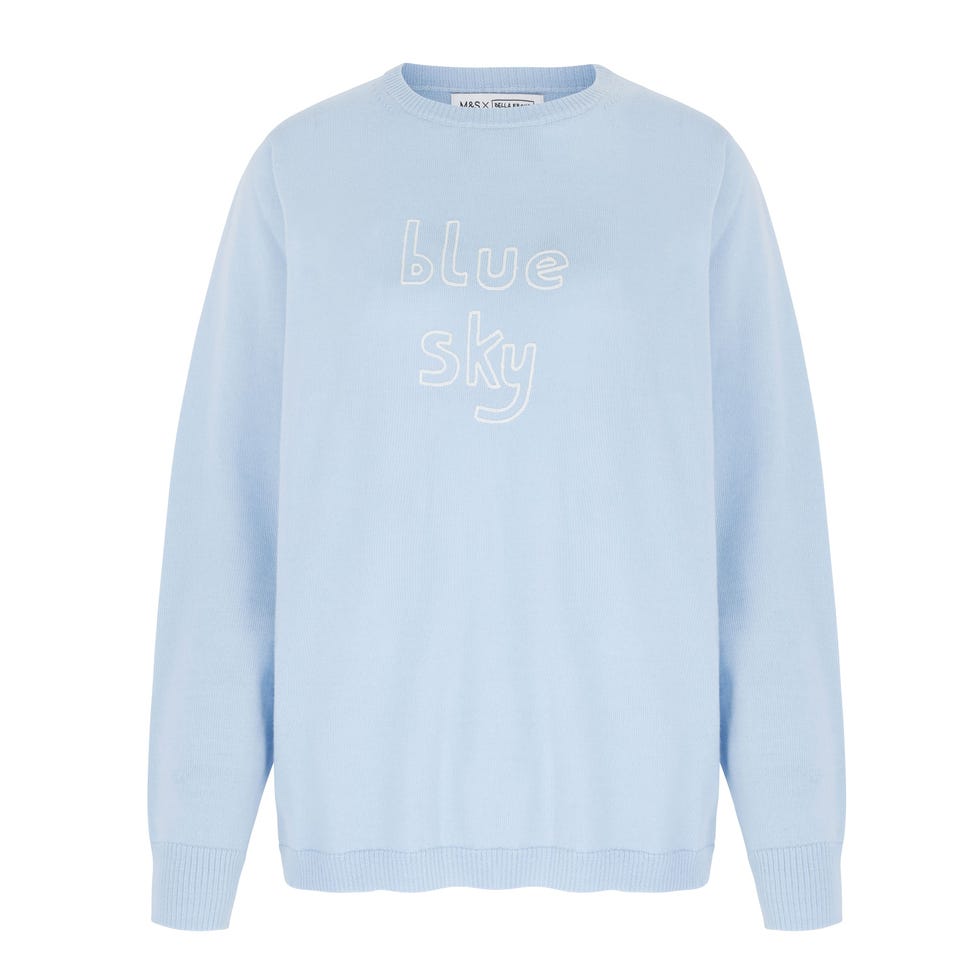X Bella Freud Blue Sky Pure Merino Wool Jumper