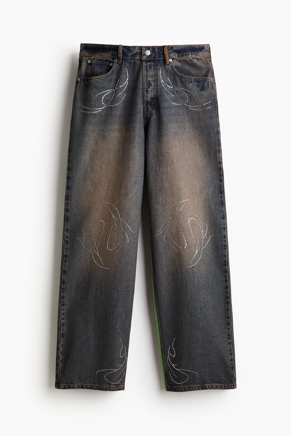 【Heron Preston】デニム ロゴパッチ スリムフィット ジーンズ The Best Affordable Men's Rhinestone Jeans Are Here (Thanks