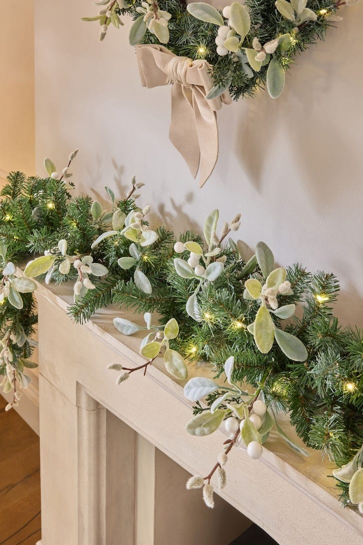 Green Frosty Christmas Garland