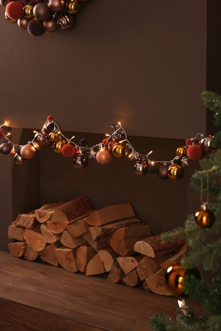 Lit Bauble Christmas Garland