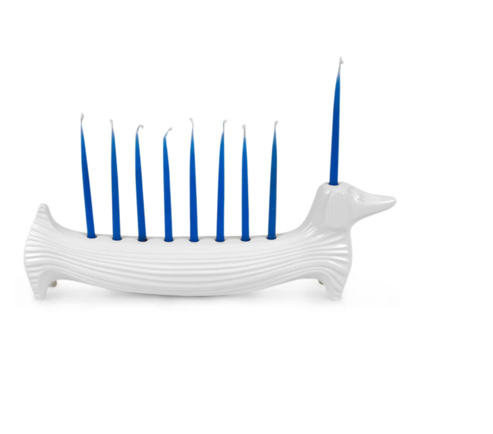 Ceramic Dachshund Menorah