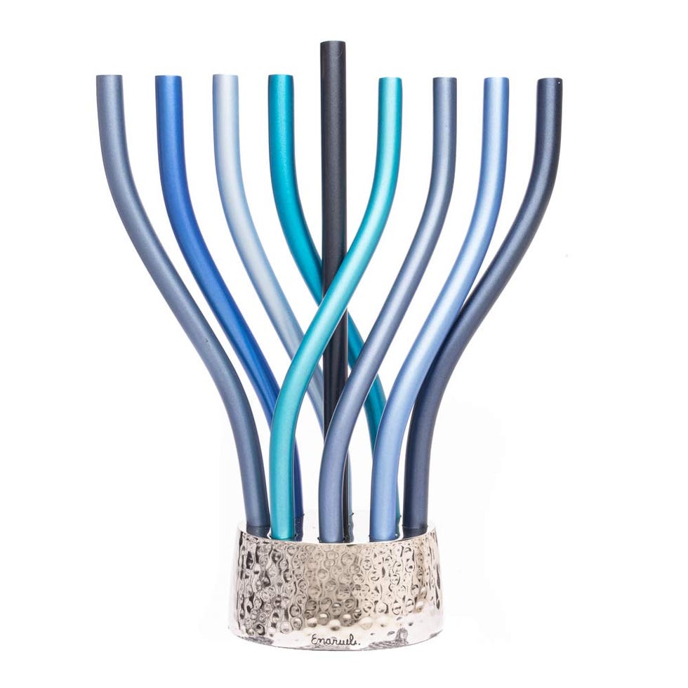 Menorah With Colored Rotating Anodized Aluminum Branches
