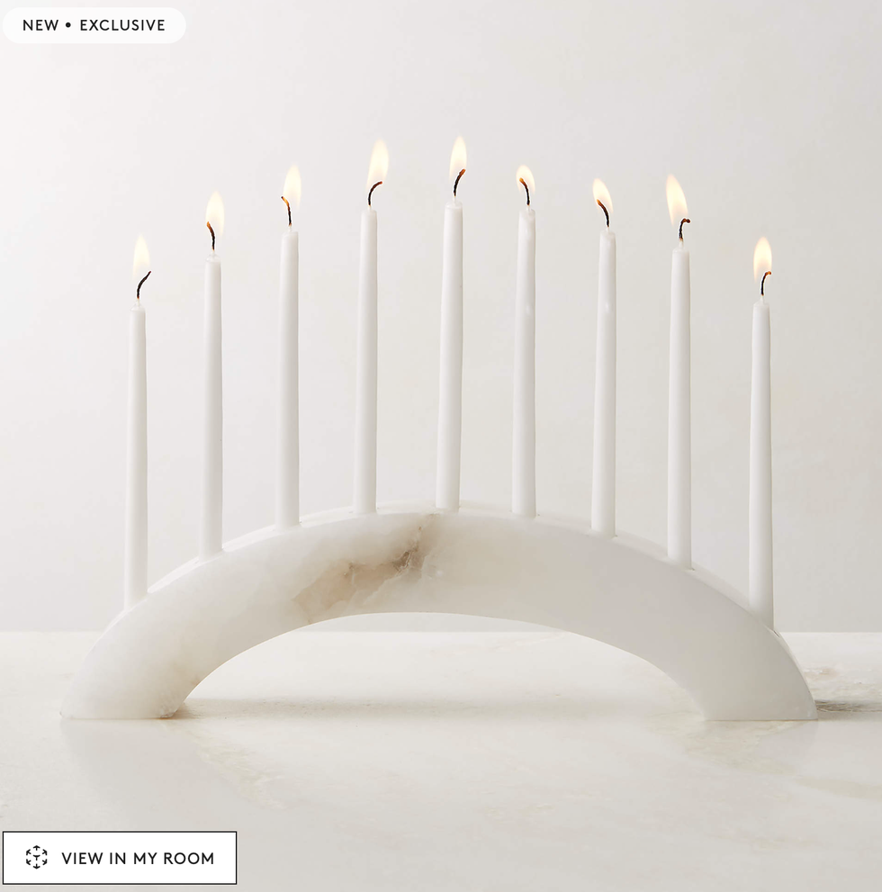 White Alabaster Menorah