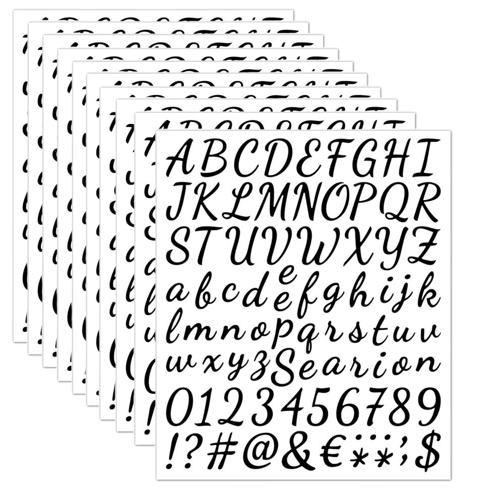 Self-adhesive vinyl letters and numbers kit