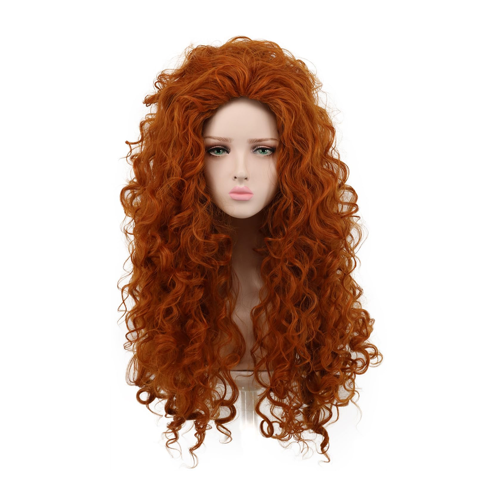 Long curly orange wig