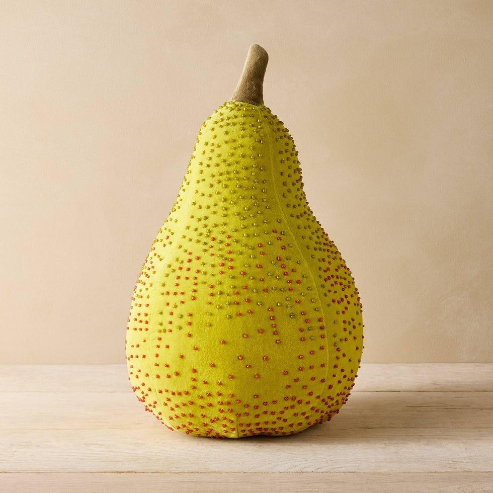 14" x 8" Beaded Pear Novelty Pillow