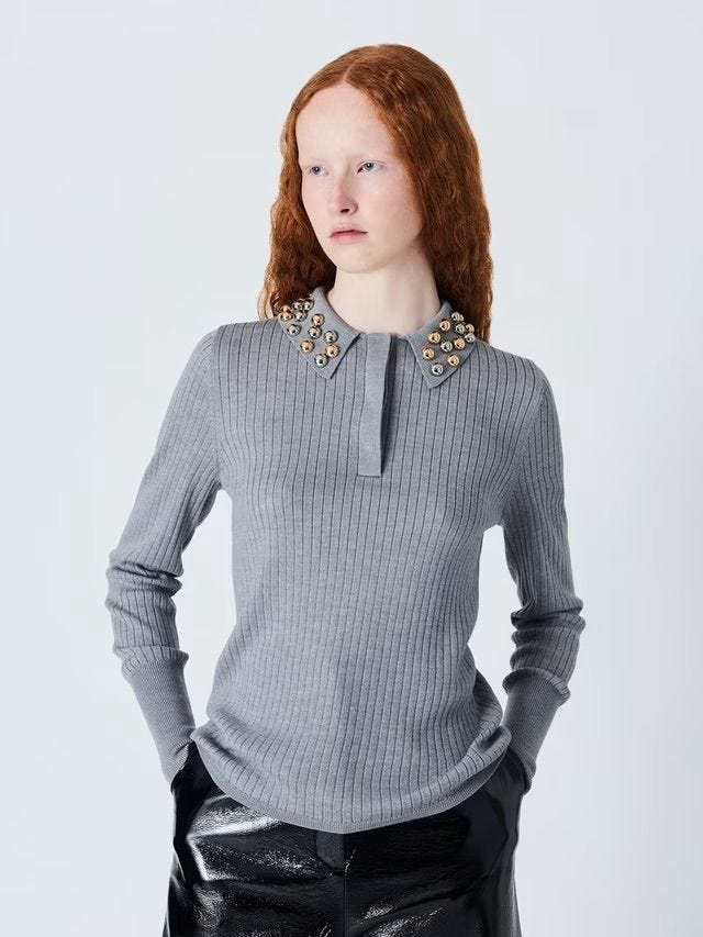 Embellished Collar Jumper