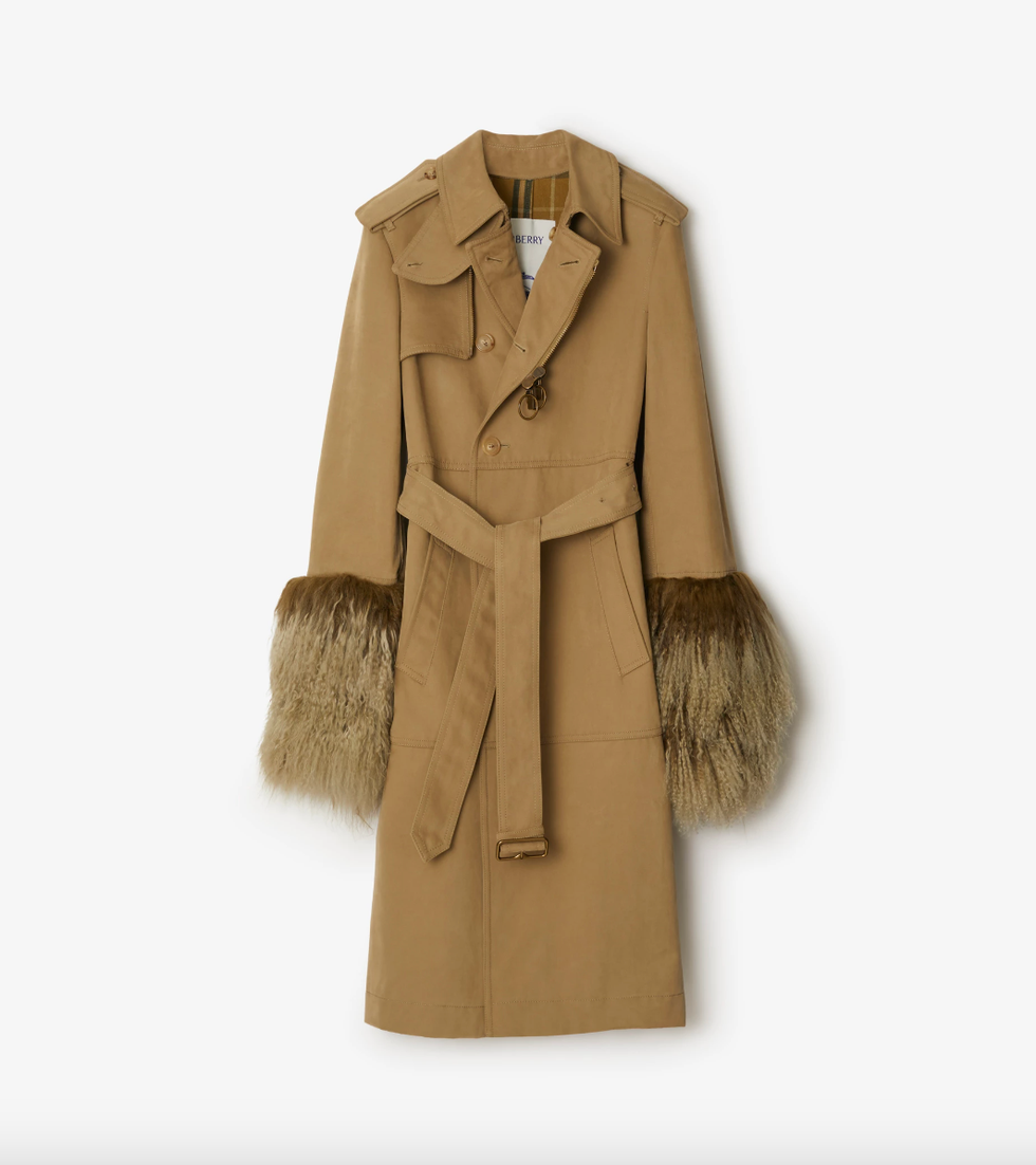 Burberry Long Cotton Nylon Trench Coat