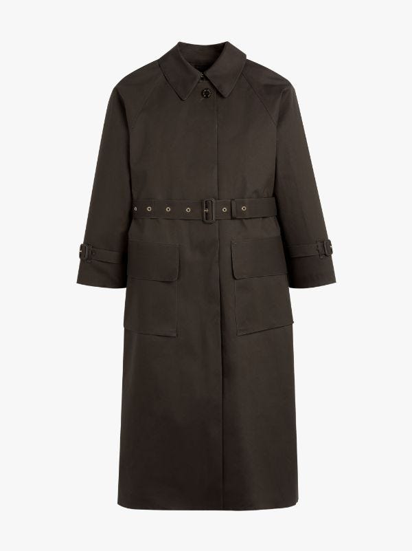 Kelvin Chocolate Bonded Wool Trench Coat