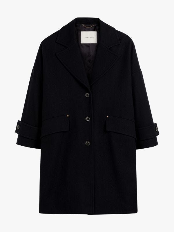 Humbie Chester Navy Wool Overcoat