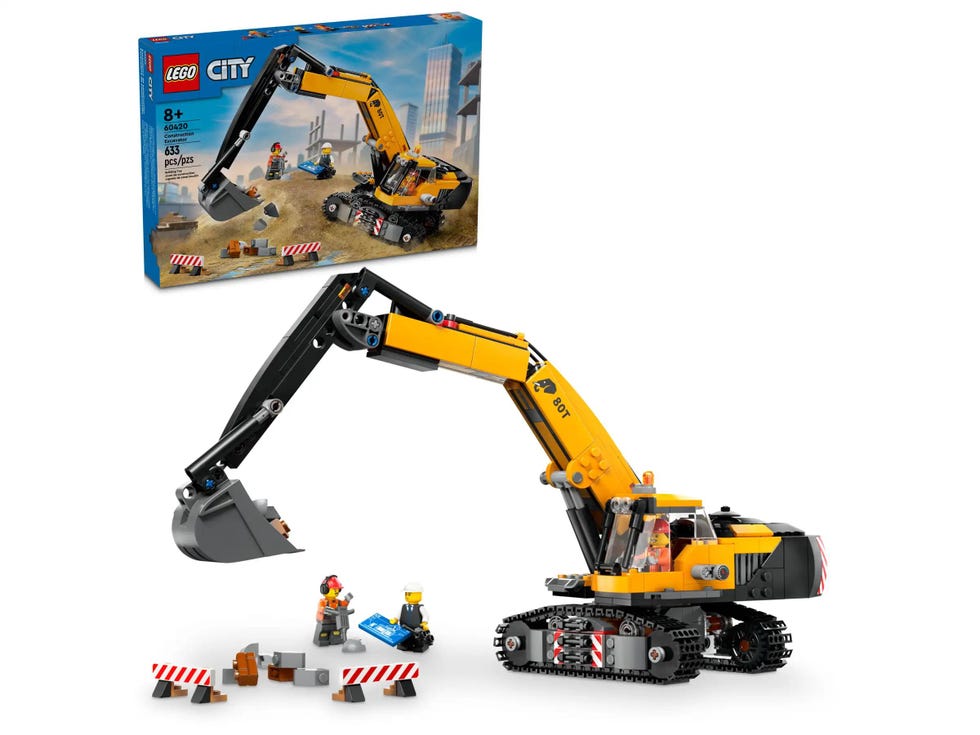 City Collection Yellow Construction Excavator