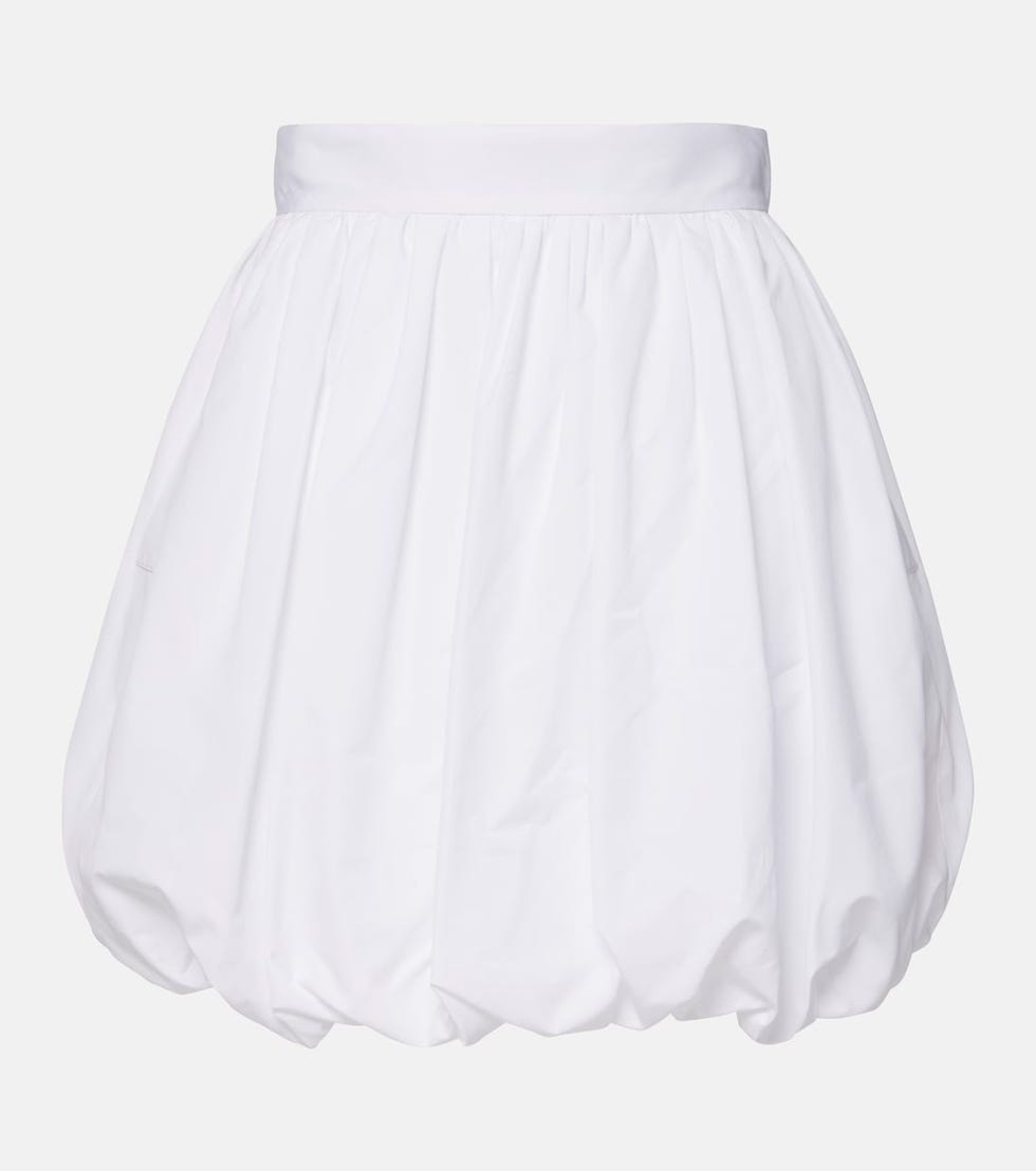 High-rise cotton poplin miniskirt