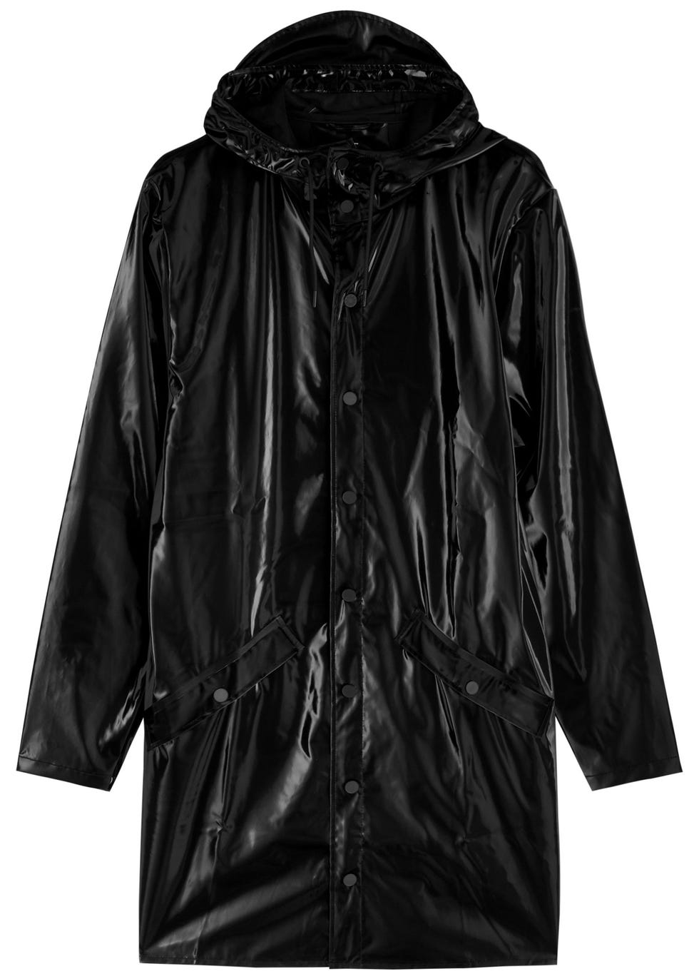 Hooded coated rubberised jacket