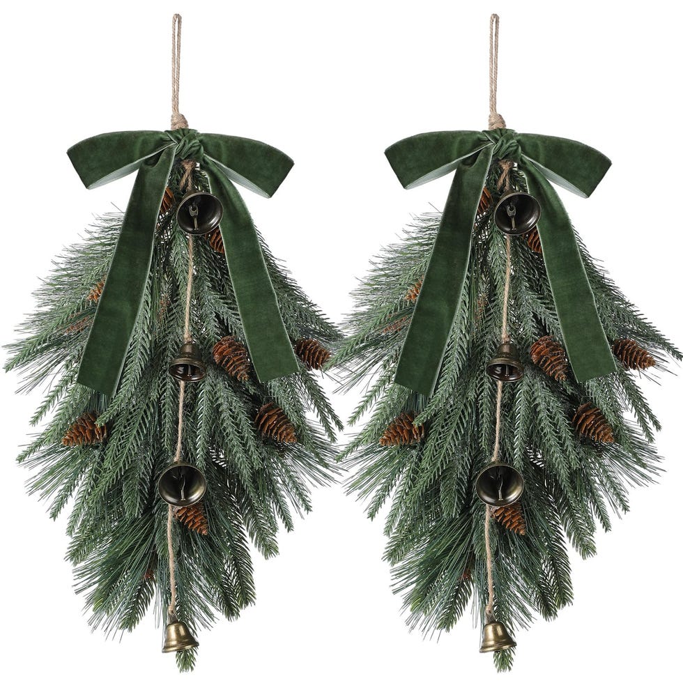 2 Pack Christmas Teardrop Swags