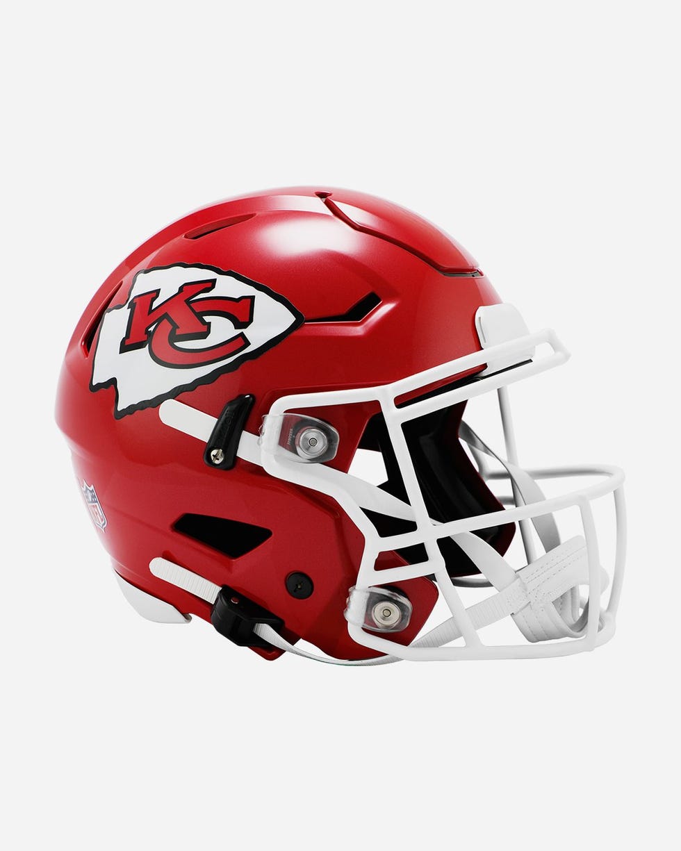 Helm Sepak Bola Replika Kecepatan Ukuran Penuh Kansas City Chiefs