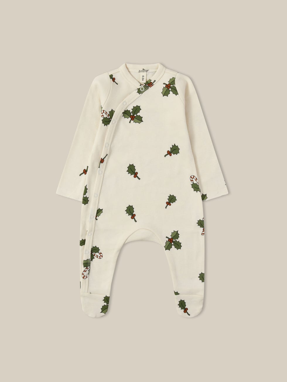 Christmas Holly Footed Suit  (0-12mths)