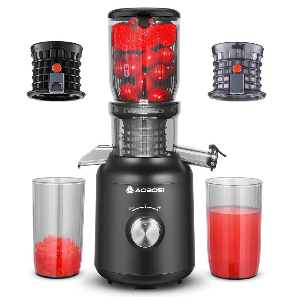 Estrattore frutta e verdura - AOBOSI 250W Centrifuga frutta e verdura- Estrattore con diametro di 103 MM e 2 filtri. 1.2L Estrattore di succo con 2 brevetti e protezione termica di 40 minuti, Nero.