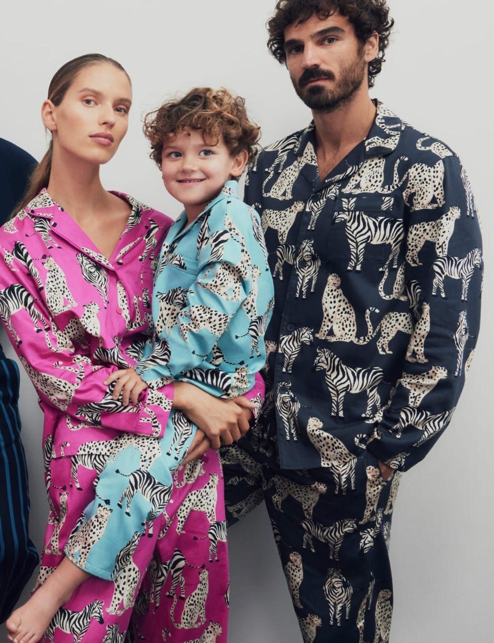 Men's Zebra & Cheetah Family Christmas Pyjama Set, £35 each