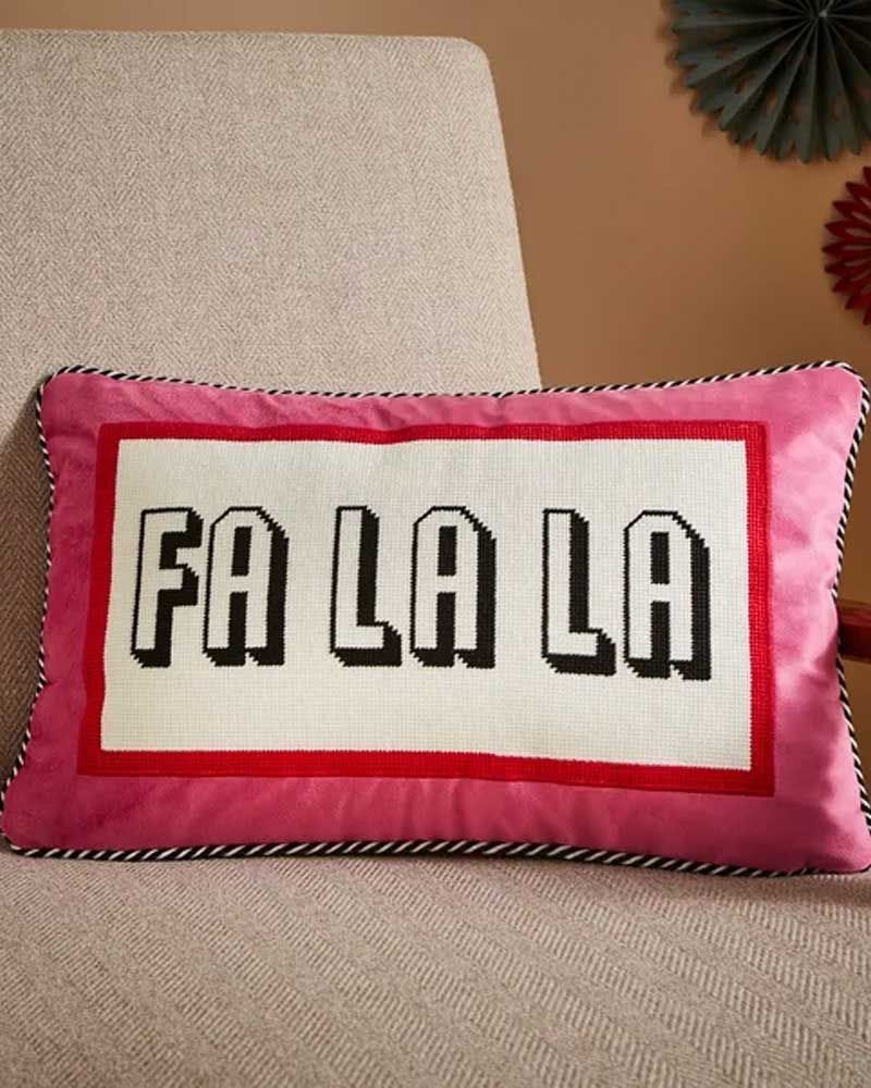 Falala Cross Stitch Rectangular Cushion