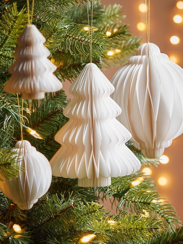 Four Honeycomb Paper Drops - Cream