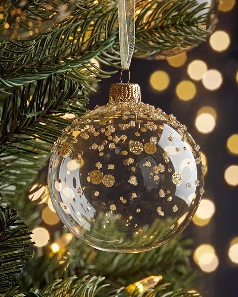 Six Luxury Golden Dots Baubles