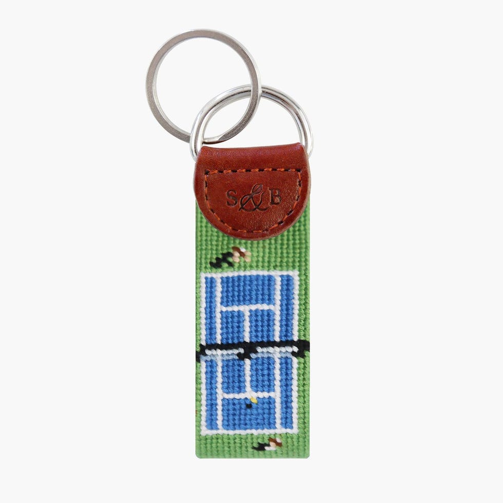 Tennis Overhead Needlepoint Key Fob